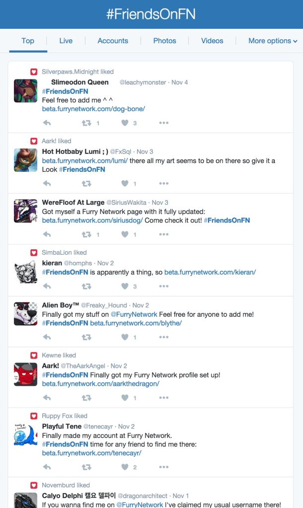 FriendsOnFN twitter feed